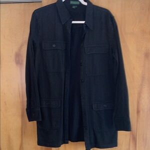 Ralph Lauren Jeans Company Black Lightweight Shirt Jacket longer length large